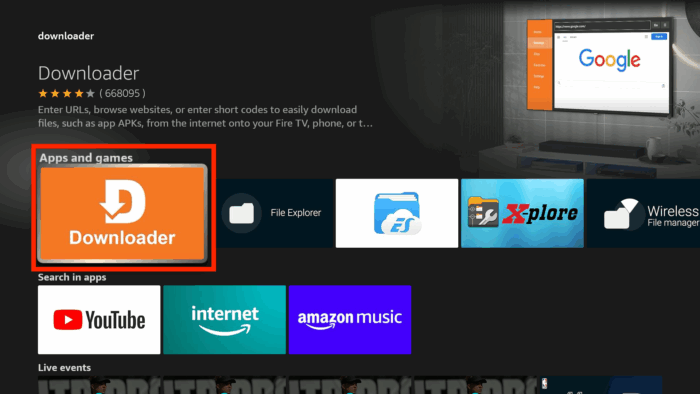 Installing the Downloader app on Amazon Fire TV Stick