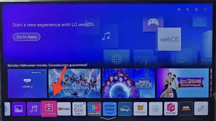 IBO Player running on an LG smart television